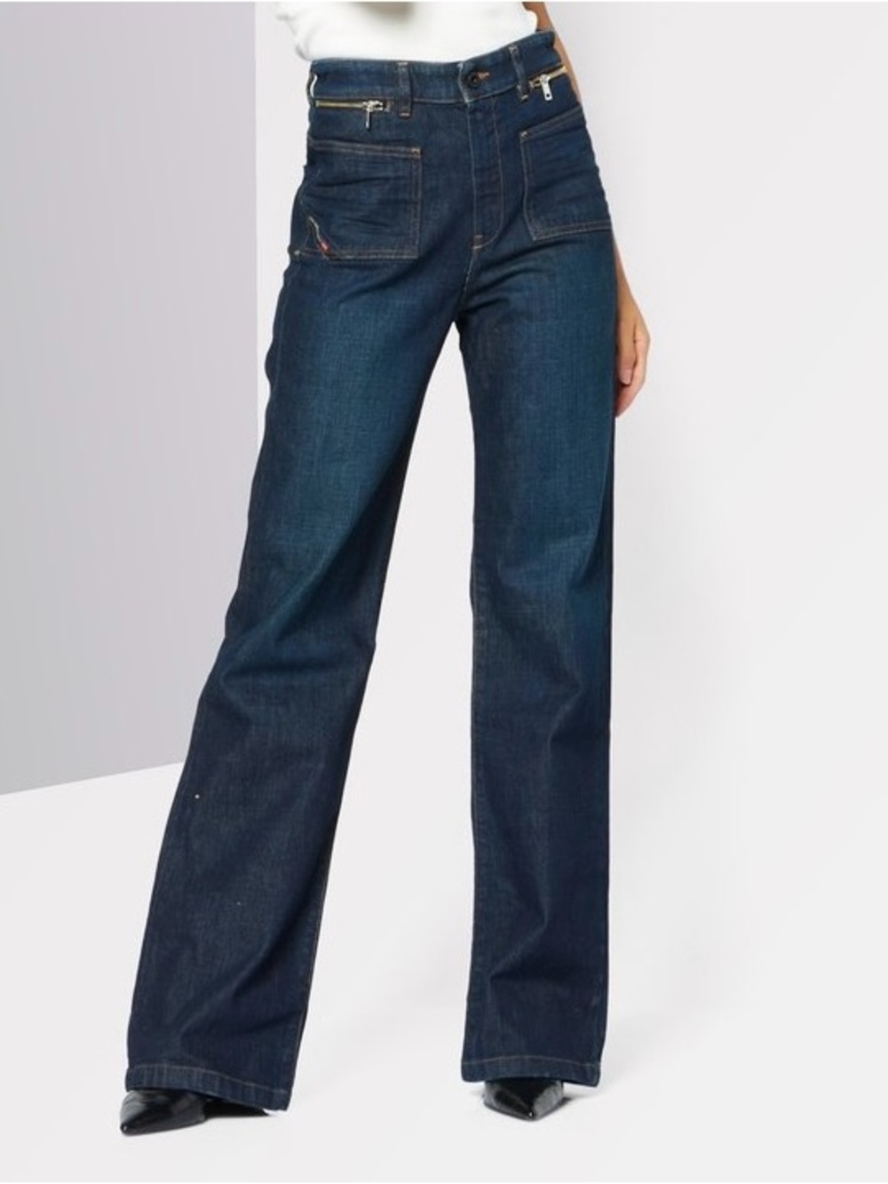 Diesel Dark Blue High waisted Wide-Leg Flare Women’s Jeans 23